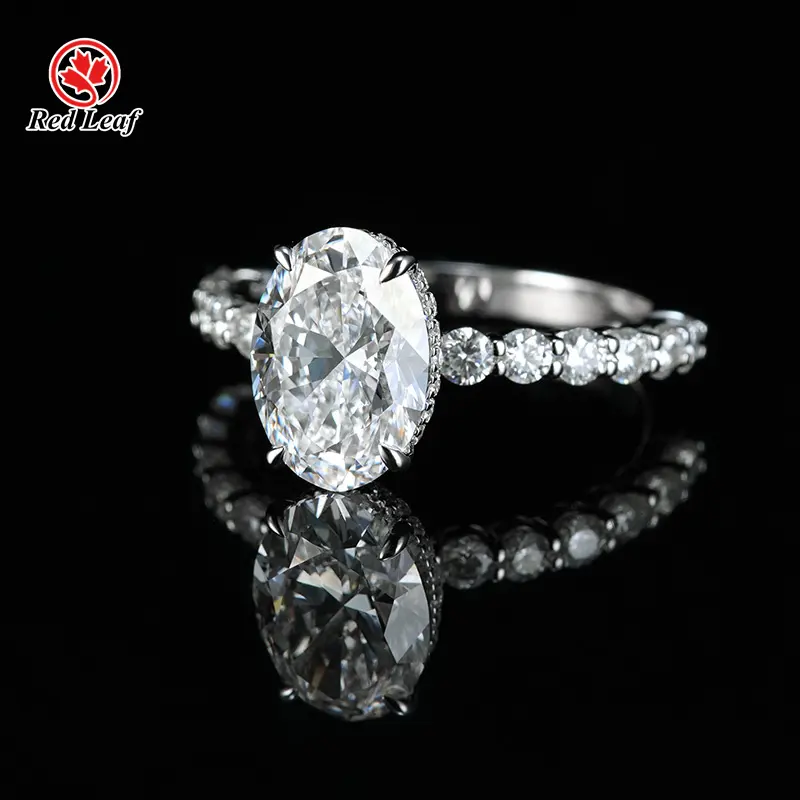 Custom Lab Diamond Engagement Rings PT950 - - Redleaf 4