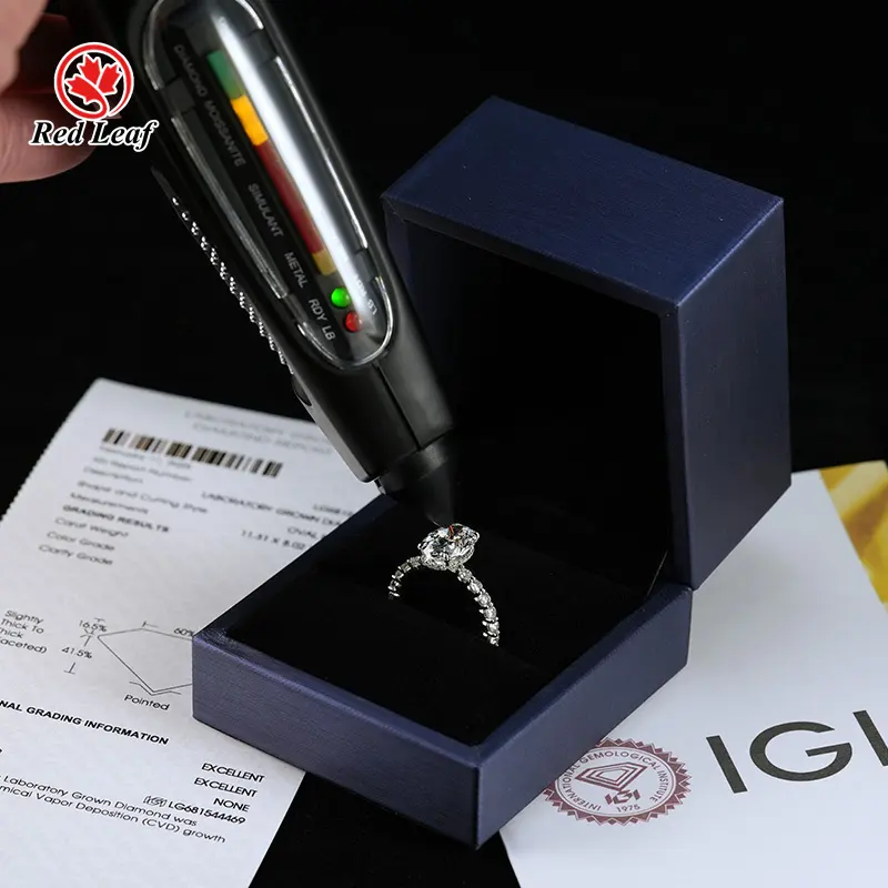 Custom Lab Diamond Engagement Rings PT950 - - Redleaf 6