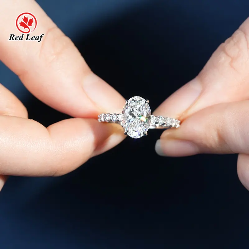 Custom Lab Diamond Engagement Rings PT950 - - Redleaf 5