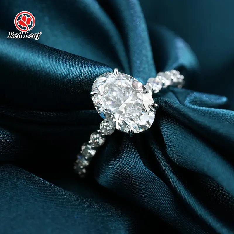 Custom Lab Diamond Engagement Rings PT950 - - Redleaf 7