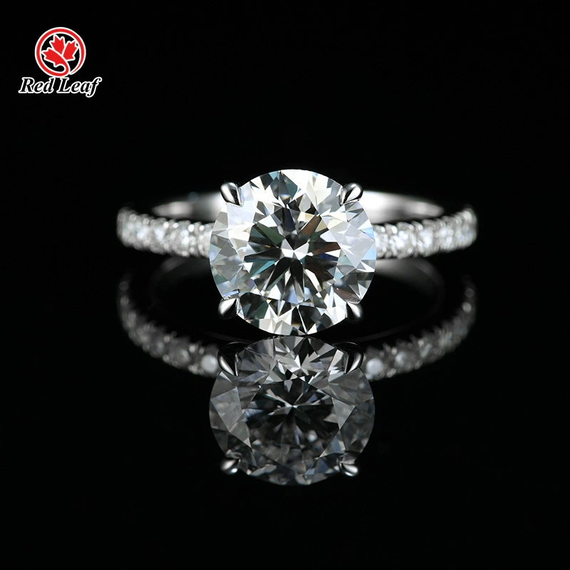 3ct d vvs1 18k oro blanco redondo brillante laboratorio de corte cultivado anillo de diamantes de diamante personalizado anillos de compromiso de diamantes 1