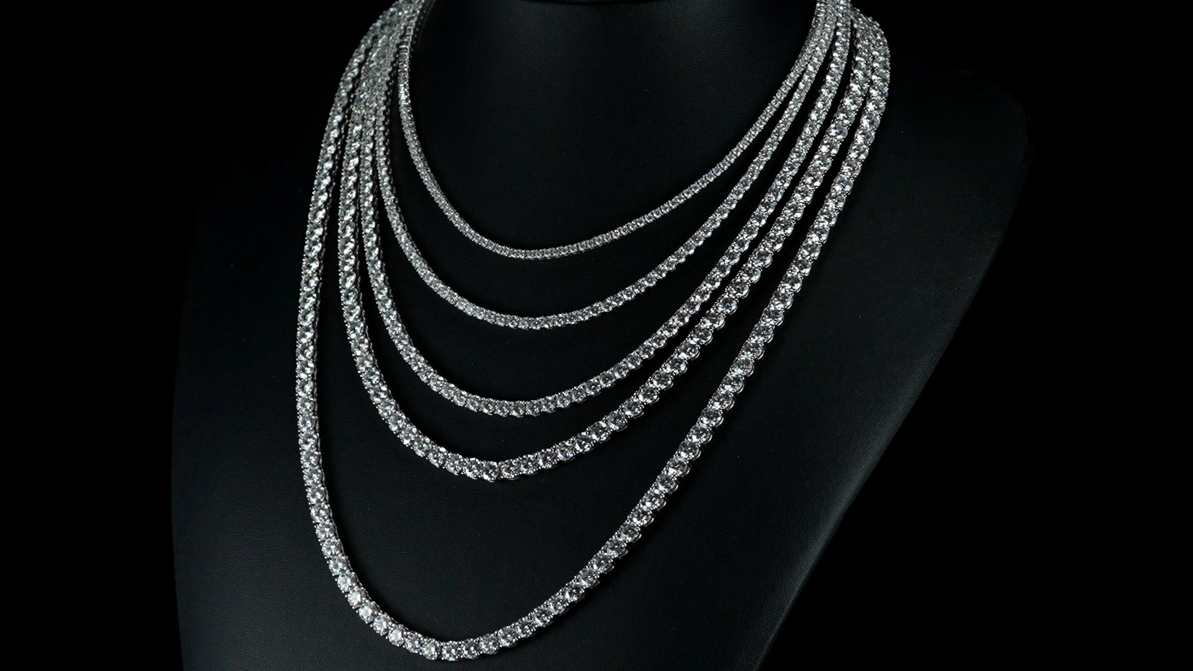 قلادة سلسلة تنس Redleaf 2mm-6mm Moissanite 925 Silver Necklace GRA معتمد 1