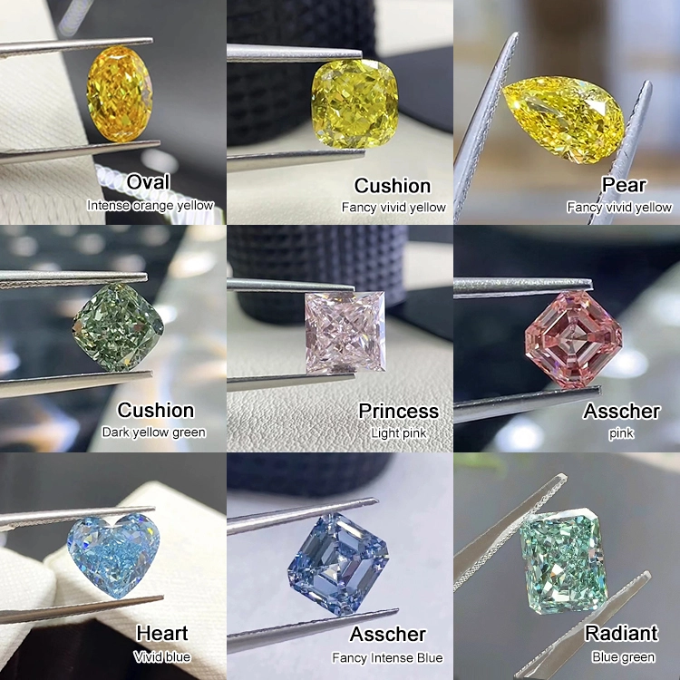 Hot Sale Color Lab Grown Diamond Wholesale Prix Fancy Cut HPHT CVD Lab Création de diamants en diamant en diamant pour les bijoux 1