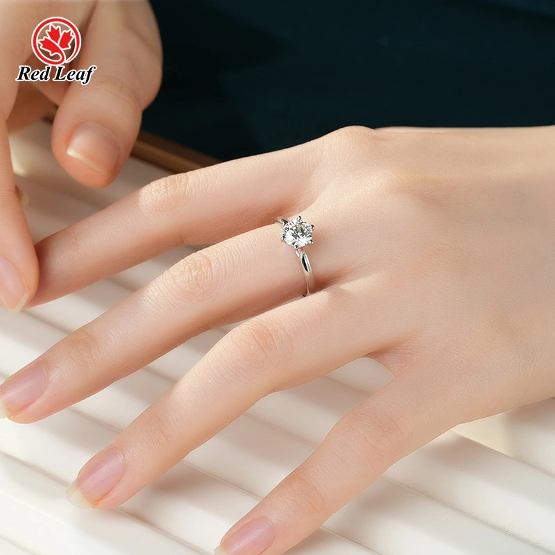 14k White Gold  1CT D VVS2 IGI Certified Lab Grown Diamond Round Engagement Ring Wholesale Lab Diamond Jewelry-Redleaf 1