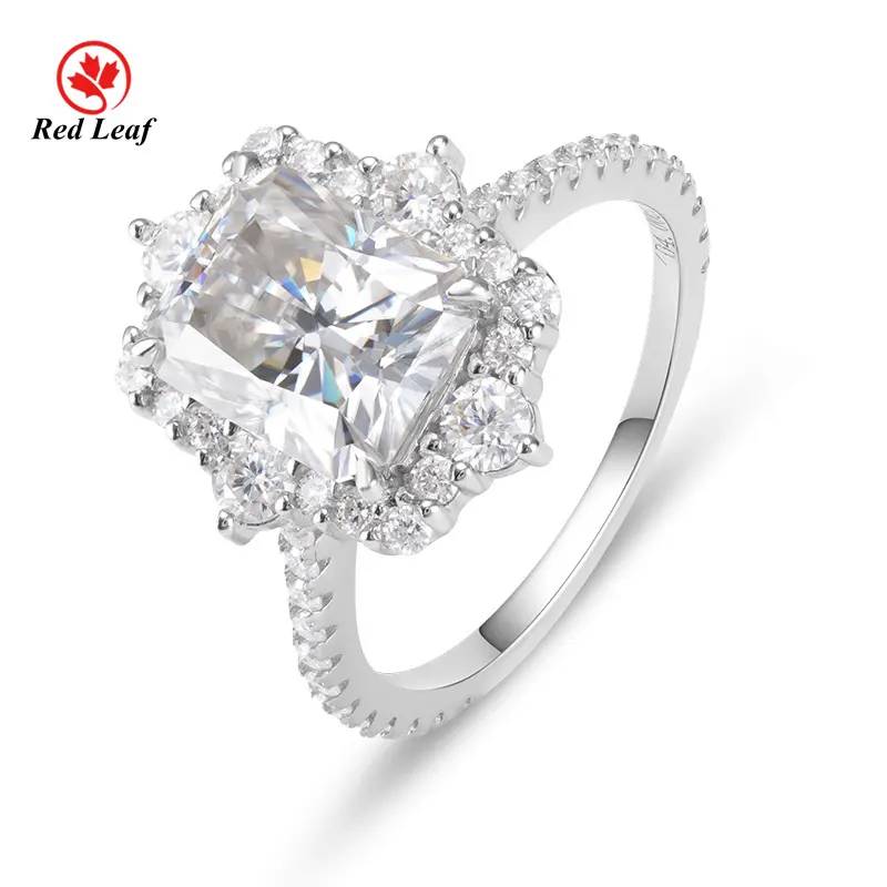 Lab Grown Gemstone Engagement Rings Round - - Redleaf 2
