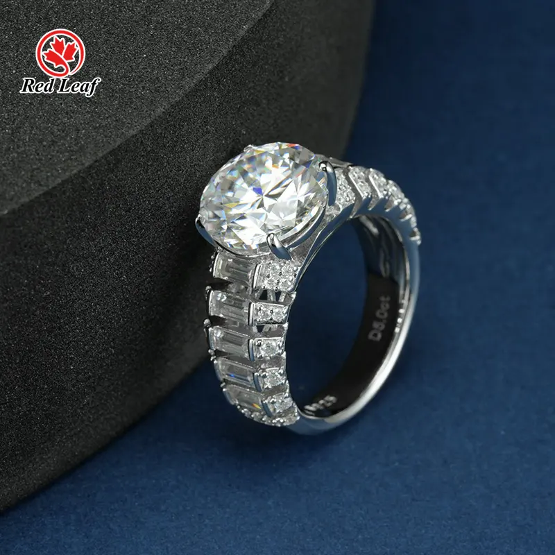 Lab Created Emerald Cut Diamond Ring VS1 - - Redleaf 9