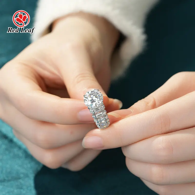 Lab Created Emerald Cut Diamond Ring VS1 - - Redleaf 4