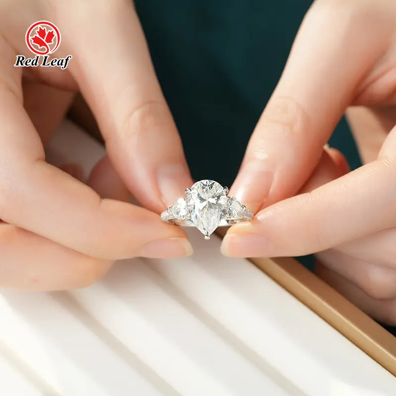 Lab Created Emerald Cut Diamond Ring VS1 - - Redleaf-1 5