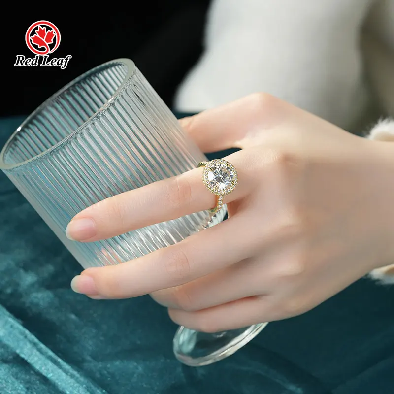 Lab Grown Oval Engagement Rings Round Lab Grown Diamond Ring Wholesale - Redleaf 9