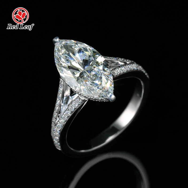 3.01CT E VS1 925 Silver Marquise Cut Lab Grown Diamond Wedding Ring CVD Diamond Jewelery Manufacturers-Redleaf 1