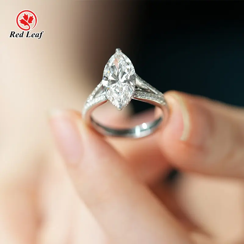 Best Lab Created Engagement Rings Marquise Lab Grown Diamond Ring Wholesale - Redleaf 6