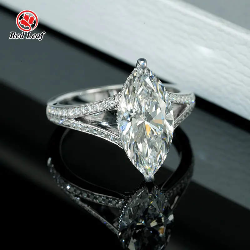 Best Lab Created Engagement Rings Marquise Lab Grown Diamond Ring Wholesale - Redleaf 8