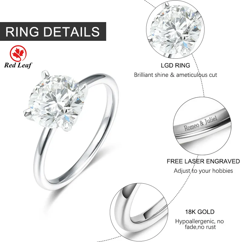 Redleaf Lab Created Diamond Solitaire Ring Price List 6