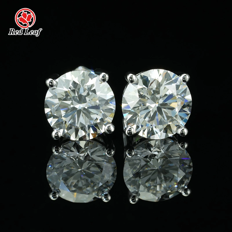 Redleaf 1.5CT D VVS2 IGI Certified Round Cut 18K White Gold Lab Diamond Earrings Custom Lab Grown Diamond Jewelry 1