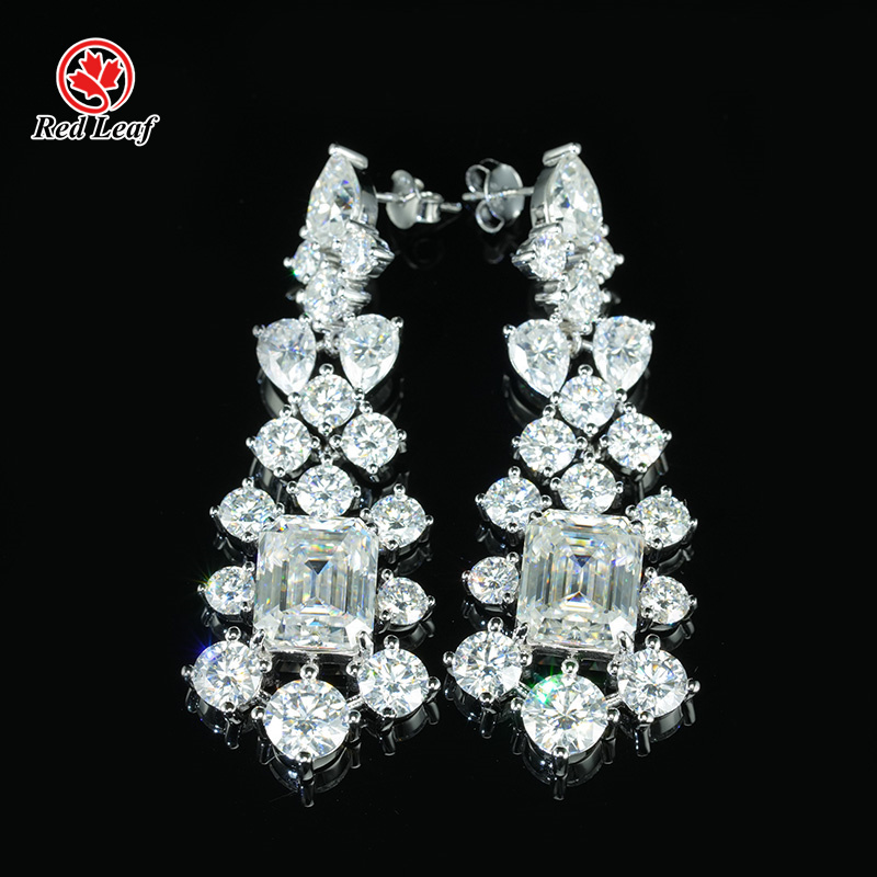Redleaf 925 Sterling Silver Moissanite Gra Certificado Fancy Cut 3