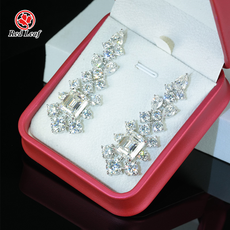 Redleaf 925 Sterling Silver Moissanite Gra Certificado Fancy Cut 7