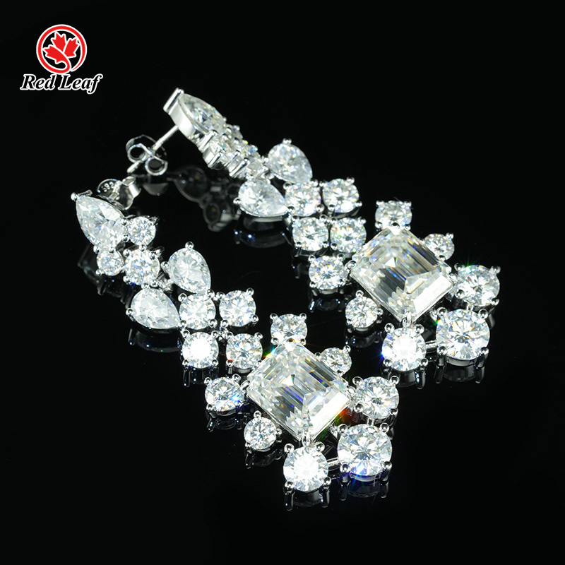 Redleaf 925 Sterling Silver Moissanite Gra Certificado Fancy Cut 8