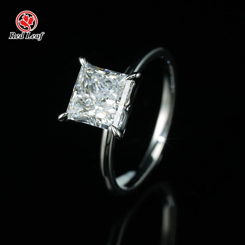 Redleaf 18K Weißgold Gia Igi zertifiziert 2.01CT VS1 Prinzessin Cut Labor DIMOONMOND RING 1