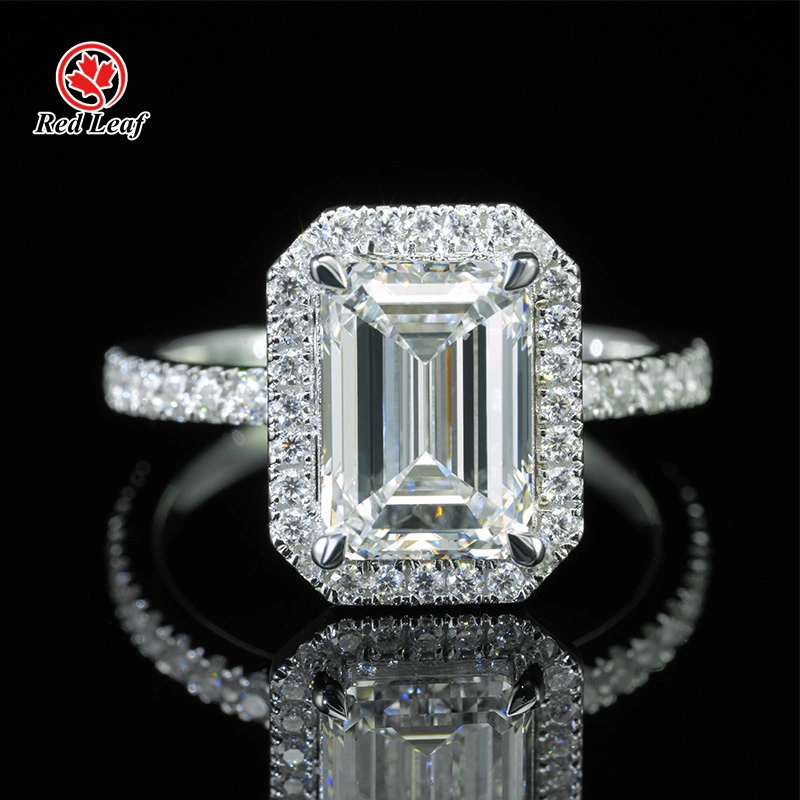 IGI Certificate 3.01CT CVD D VS1 Emerald Cut 925 Silver Lab Grown Diamond Rings Custom Lab Diamond Engagement Rings-Redleaf 1