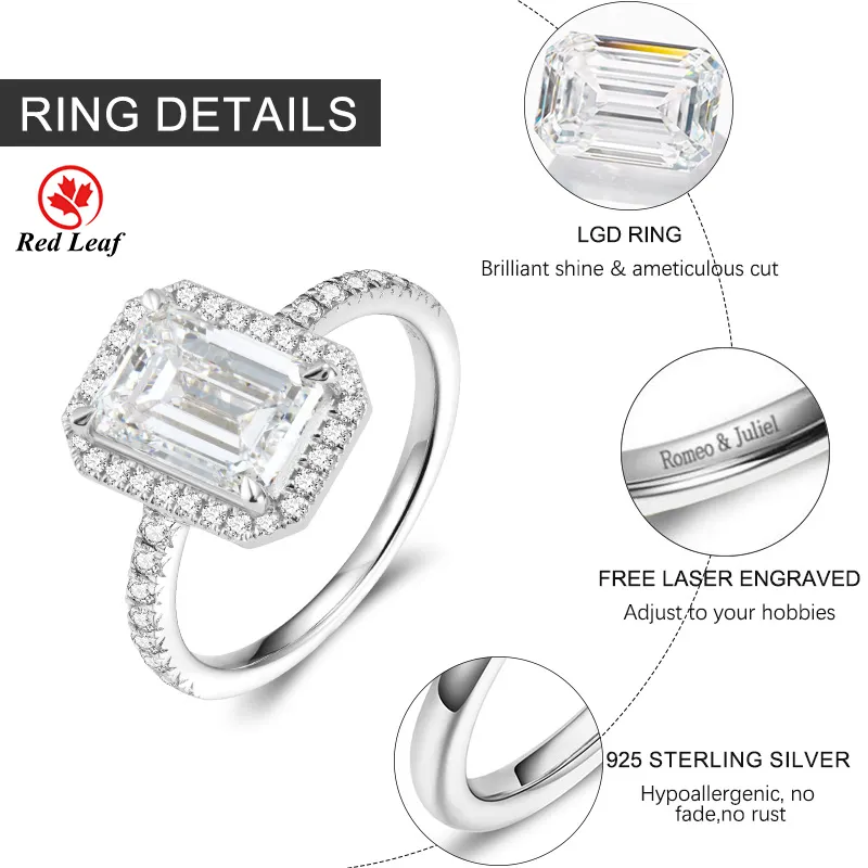 Artificial Diamond Engagement Rings Lab Grown Diamond Jewelry Wholesale - Redleaf 4