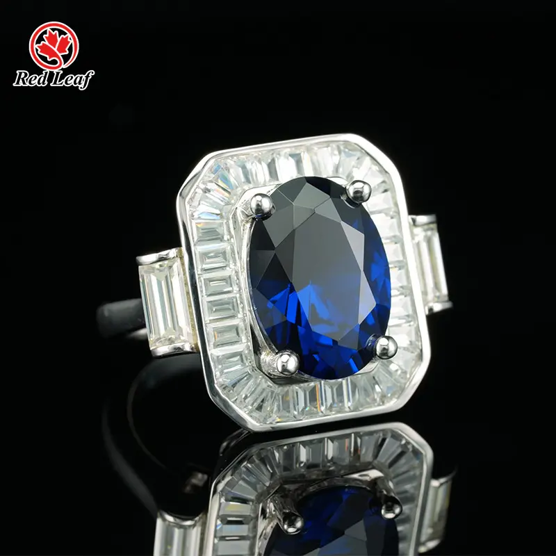 Lab Created Emerald Cut Diamond Ring Gemstone Jewelry Wholesale - Redleaf 5