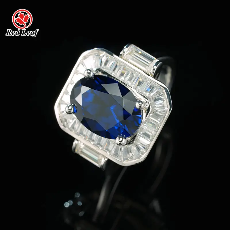 Lab Created Emerald Cut Diamond Ring Gemstone Jewelry Wholesale - Redleaf 8