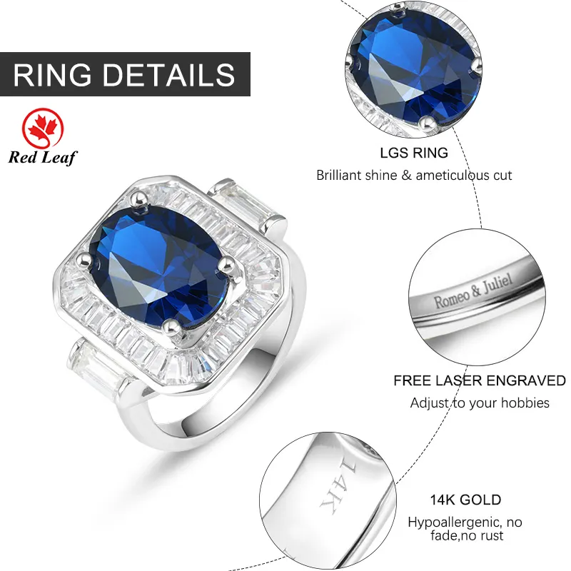 Lab Created Emerald Cut Diamond Ring Gemstone Jewelry Wholesale - Redleaf 6