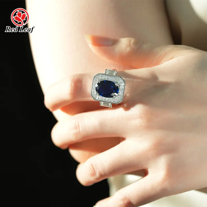 Lab Created Emerald Cut Diamond Ring Gemstone Jewelry Wholesale - Redleaf 3