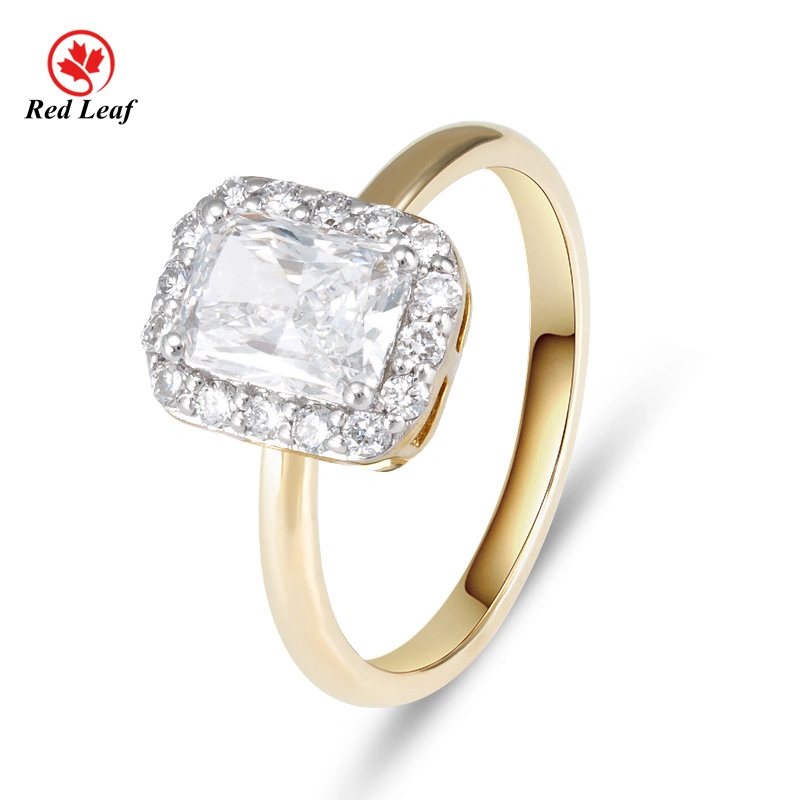 Redleaf 3CT Cushion Cut 10K Yellow Gold Lab Grown Diamond Ring Custom Engagement Rings Lab Diamonds 1