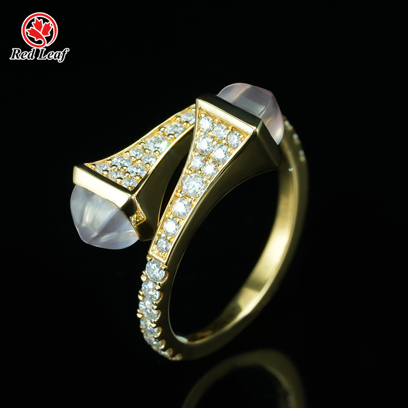 Redleaf Moissanite 18K Inimitable Design Gold Ring for Women 8