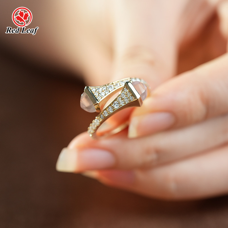 Redleaf Moissanite 18K Inimitable Design Gold Ring for Women 7