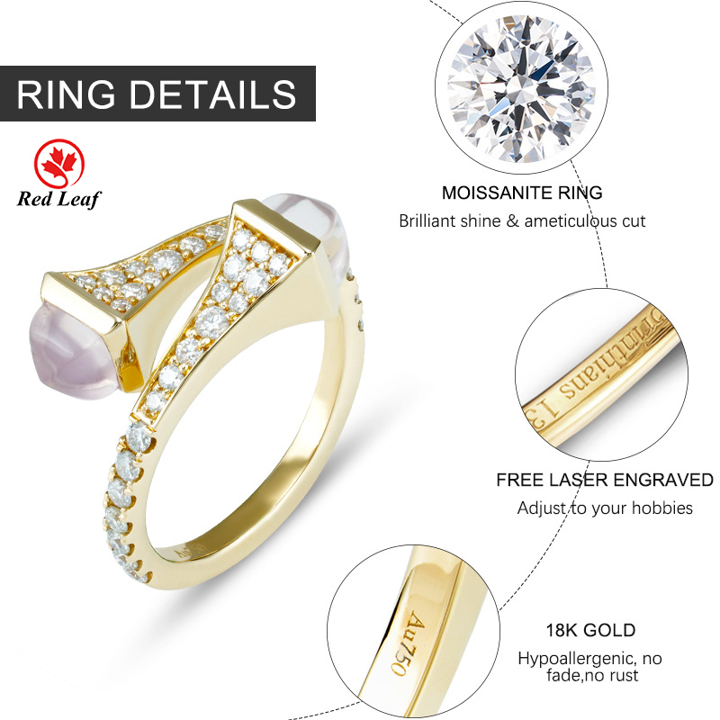 Redleaf Moissanite 18K Inimitable Design Gold Ring for Women 3
