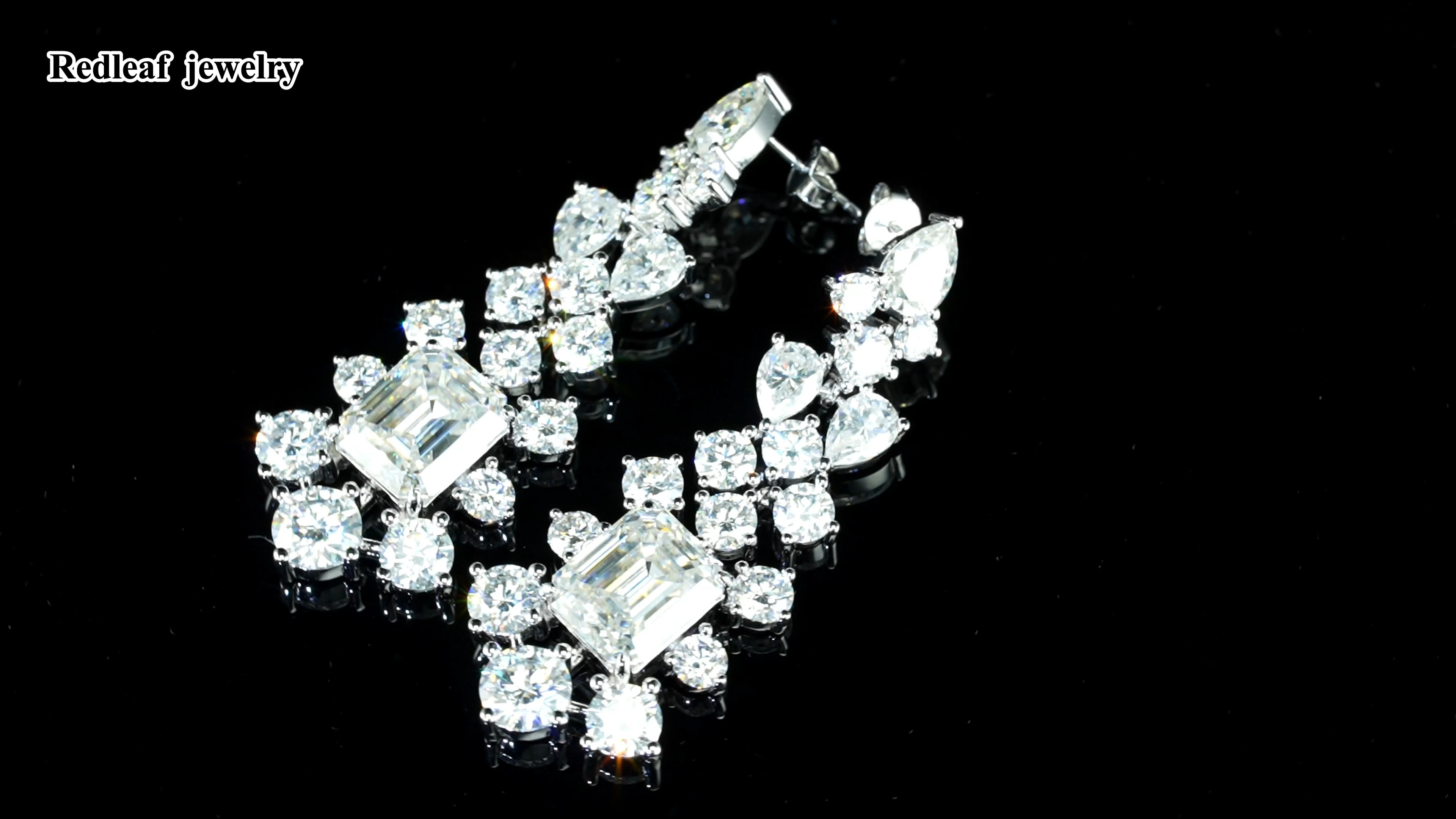 Redleaf 925 Sterling Silver Moissanite Gra Certificado Fancy Cut 1
