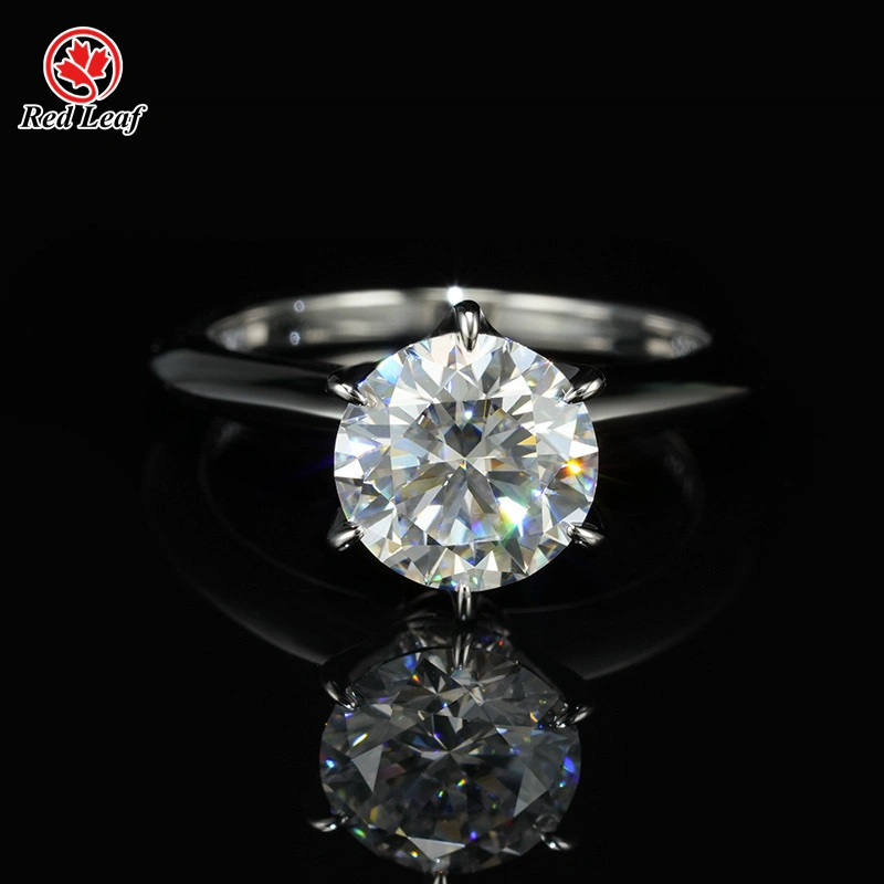 Redleaf Custom 3CT 925 Silver 14K 18K Round D VVS1 Moissanite Ring With GRA Certificate 1