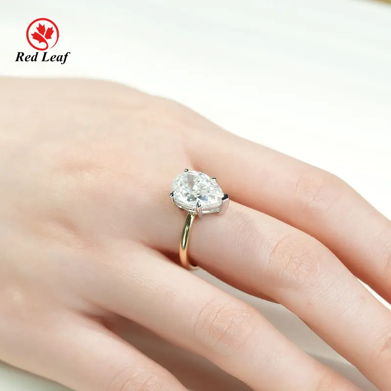 Lab Grown Gemstone Rings Long Cushion Pear Gemstone Ring Wholesale - Redleaf 3