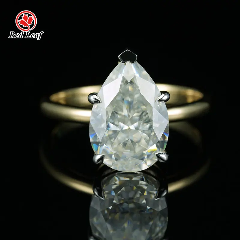 Lab Grown Gemstone Rings Long Cushion Pear Gemstone Ring Wholesale - Redleaf 2