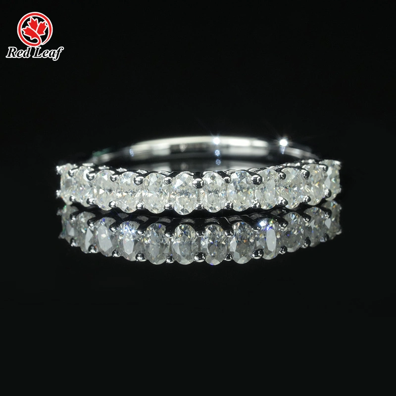 Oval Cut 925 Silver Moissanite Ring Custom Lab Made Jewelry-Redleaf 1