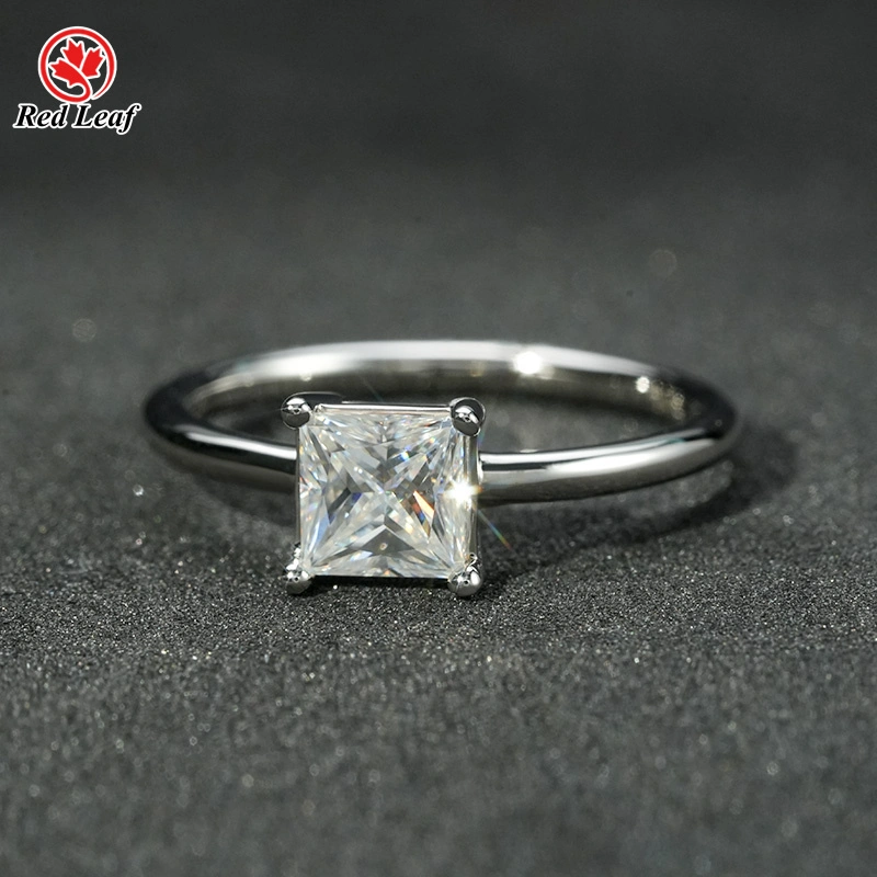 Redleaf Princess Cut 18K White Gold D VVS1 Moissanite Ring GRA Certified Custom Lab Grown Engagement Rings 1
