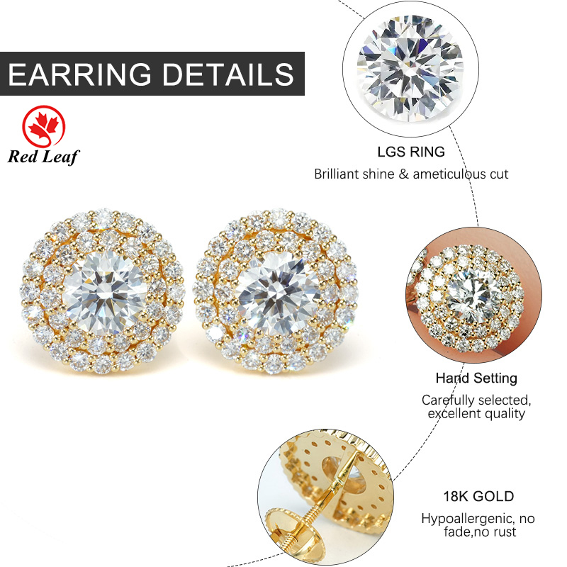 Redleaf 18K Gelbgold 1CT D VVS1 ROUND CUT LAB ZURUG DIAONMENTEN 8