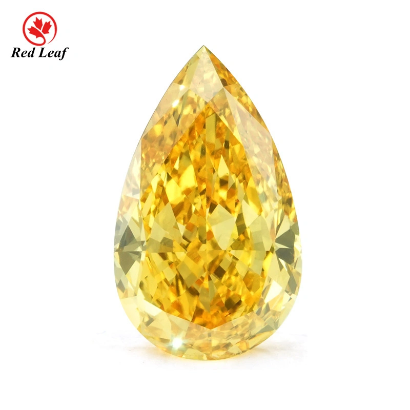 Pear Shape 4CT VS2 IGI Certificate Lab Grown Diamond Fancy Vivid Yellow Cvd Lab Grown Diamond Manufacturers -Redleaf 1