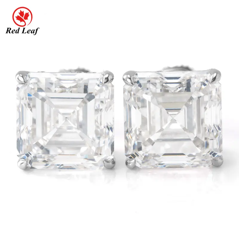 Lab Created Diamond Solitaire Earrings VVS1 - - Redleaf 4