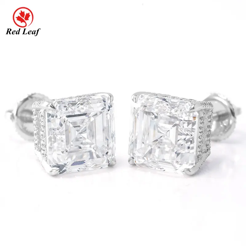 Lab Created Diamond Solitaire Earrings VVS1 - - Redleaf 2