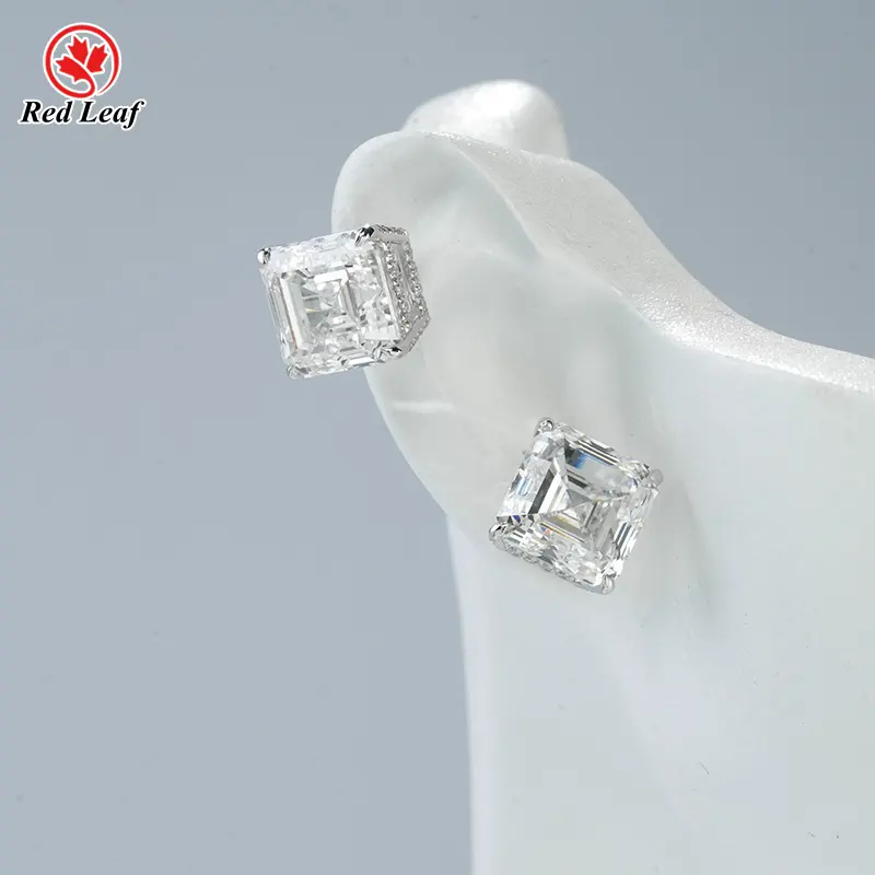 Lab Created Diamond Solitaire Earrings VVS1 - - Redleaf 3