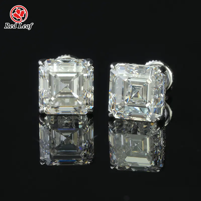 Lab Created Diamond Solitaire Earrings VVS1 - - Redleaf 5