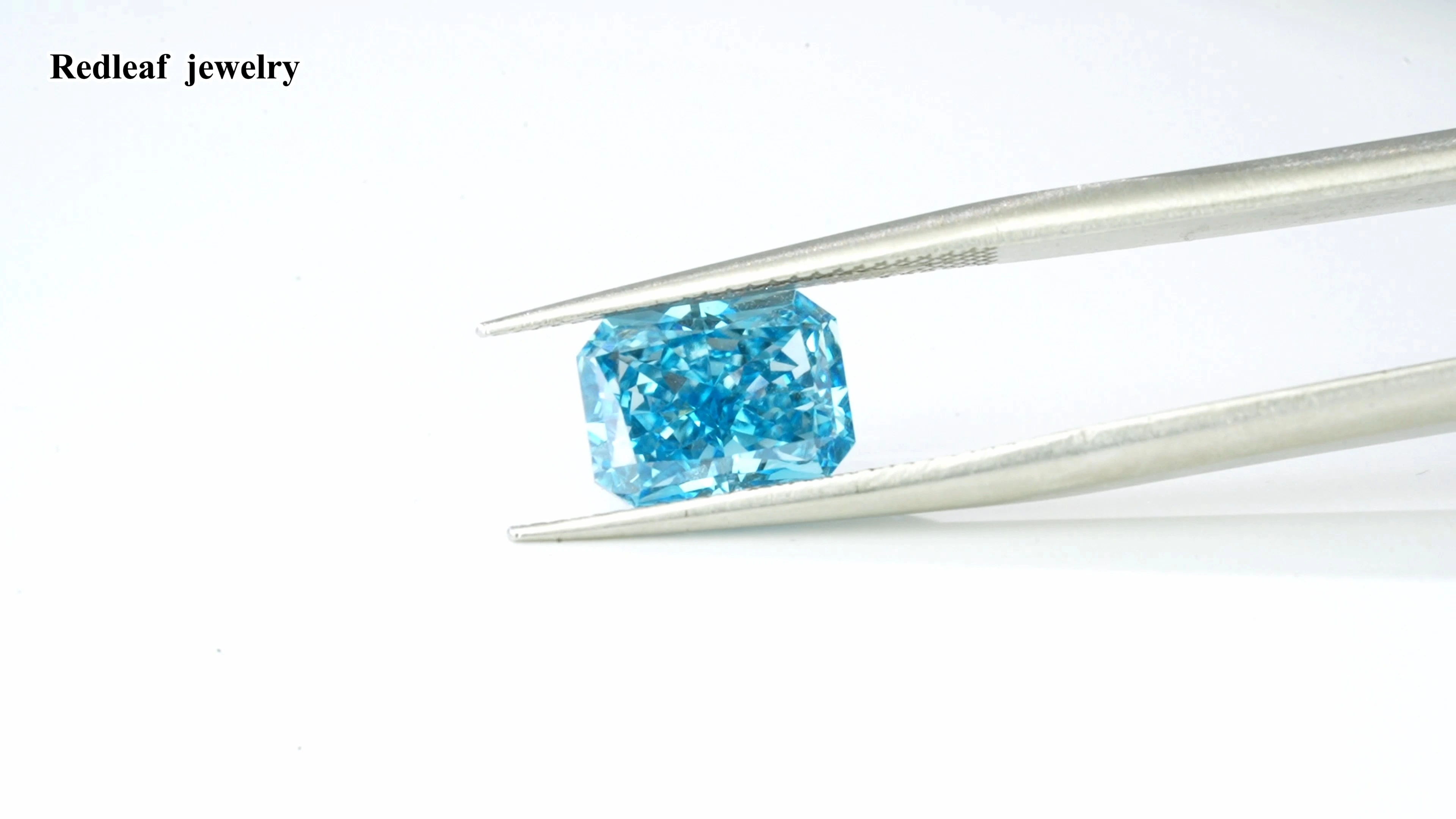 Redleaf IGI Report Round Cut Fancy Cut Lab Grown Diamond Blue Colors HPHT CVD 1CT 2CT 3CT 4CT 5CT Diamonds for Jewelry Making 1