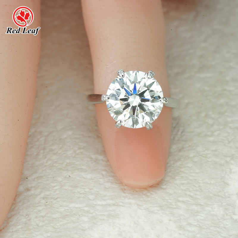 IGI zertifiziert 5.22CT D VVS2 ROUND LAB ZURÜCK DIMAMOND RING FÜR 4 Klauen PT950 Engagement Ehering Custom Labor Diamond Ring-Rotblatt 5
