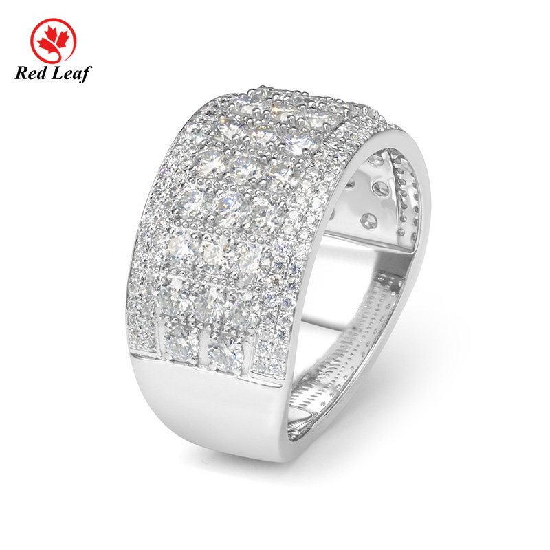 Redleaf 18K Gold Gold Round Cut D VVS Moissanite خاتم الخطوبة GRA شهادة مختبر مخصص مصنوعة المجوهرات 4