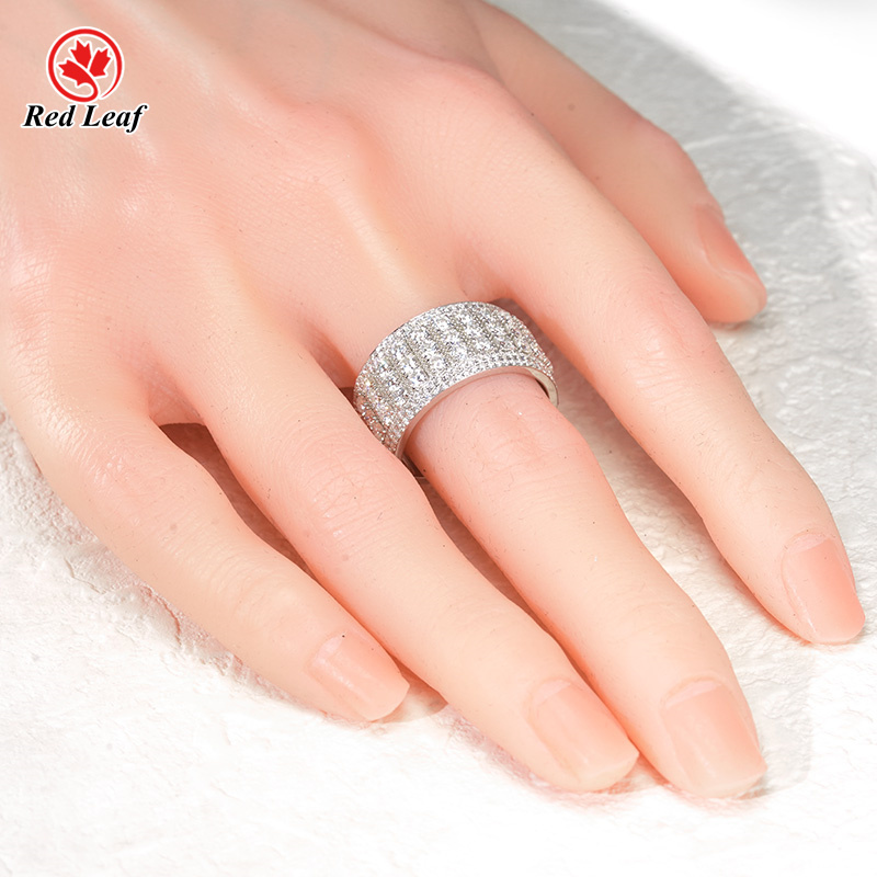 Redleaf 18K Gold Gold Round Cut D VVS Moissanite خاتم الخطوبة GRA شهادة مختبر مخصص مصنوعة المجوهرات 3