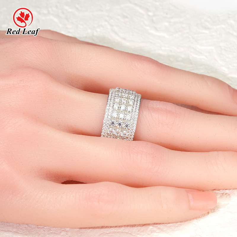 Redleaf 18K Gold Gold Round Cut D VVS Moissanite خاتم الخطوبة GRA شهادة مختبر مخصص مصنوعة المجوهرات 7
