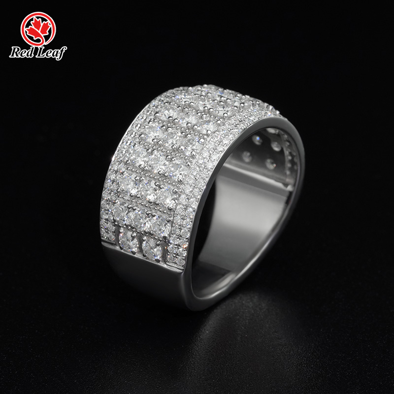 Redleaf 18K Gold Gold Round Cut D VVS Moissanite خاتم الخطوبة GRA شهادة مختبر مخصص مصنوعة المجوهرات 6